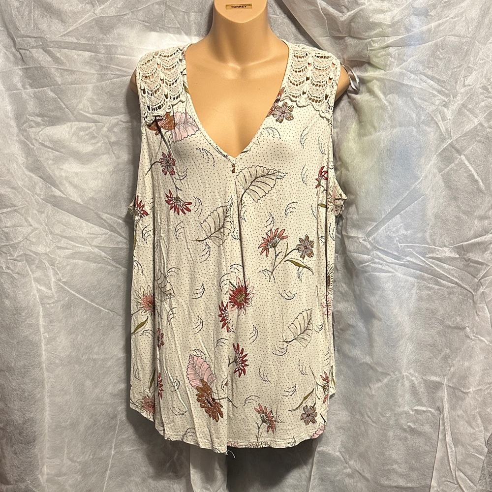 Floral Lace Accent Women's Blouse